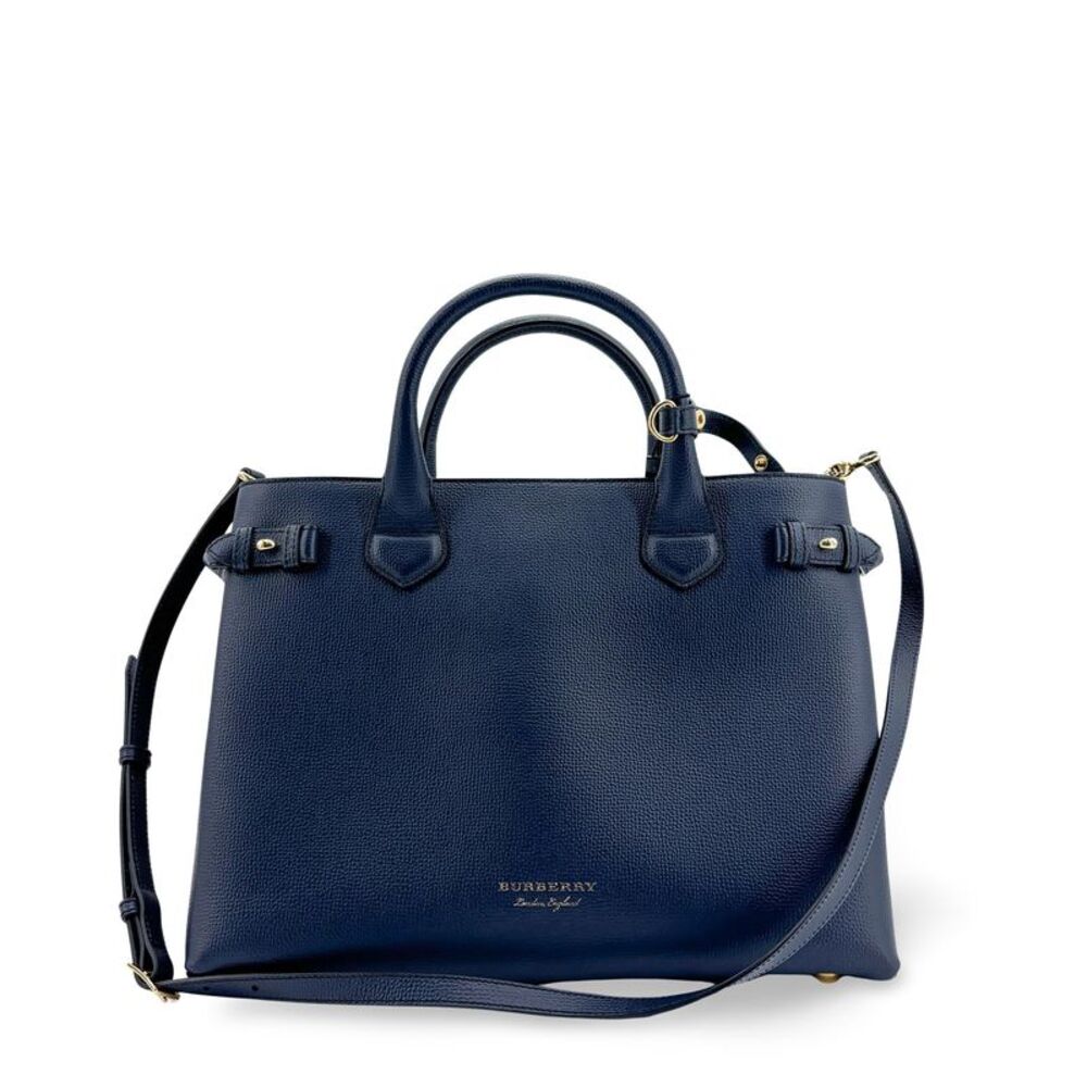 Burberry Medium Banner Tote Bag Navy